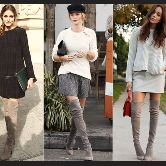 STUART WEITZMAN Women's Taupe Over-the-Knee Boots - Picture 2 of 4